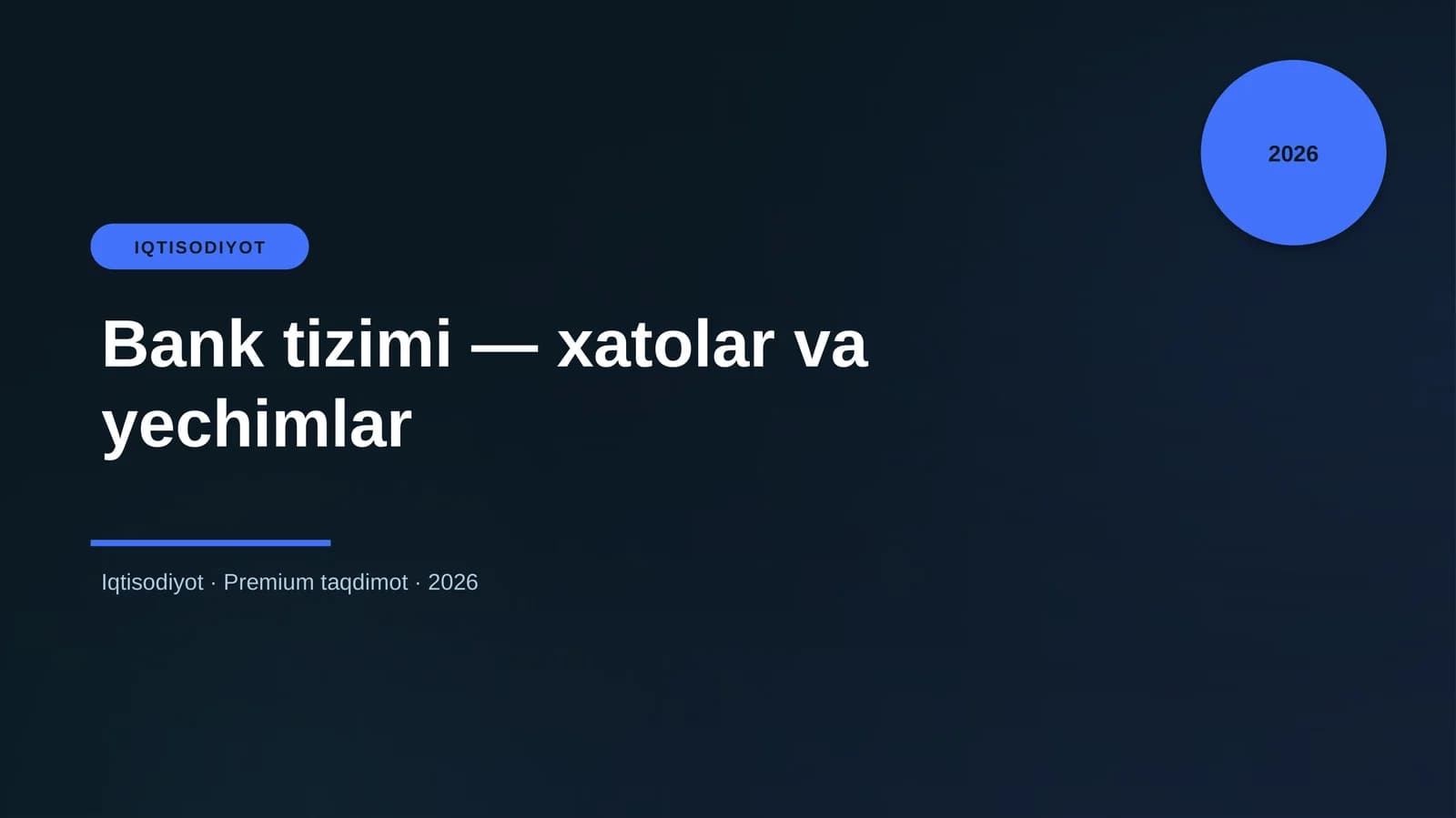 Bank tizimi — xatolar va yechimlar