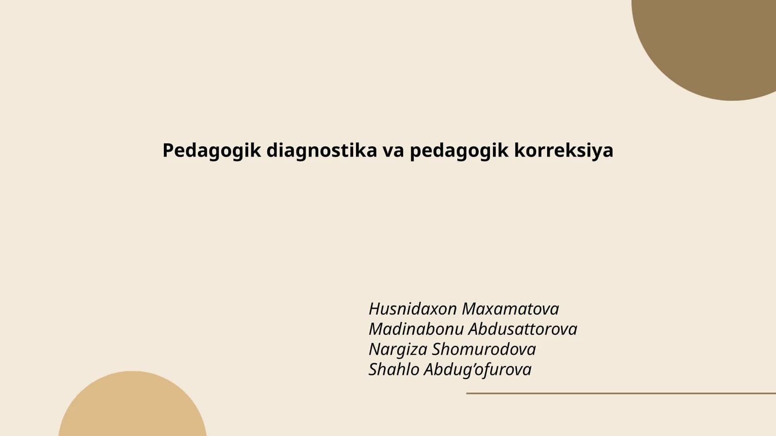 Pedagogik diagnostika va pedagogik korreksiya