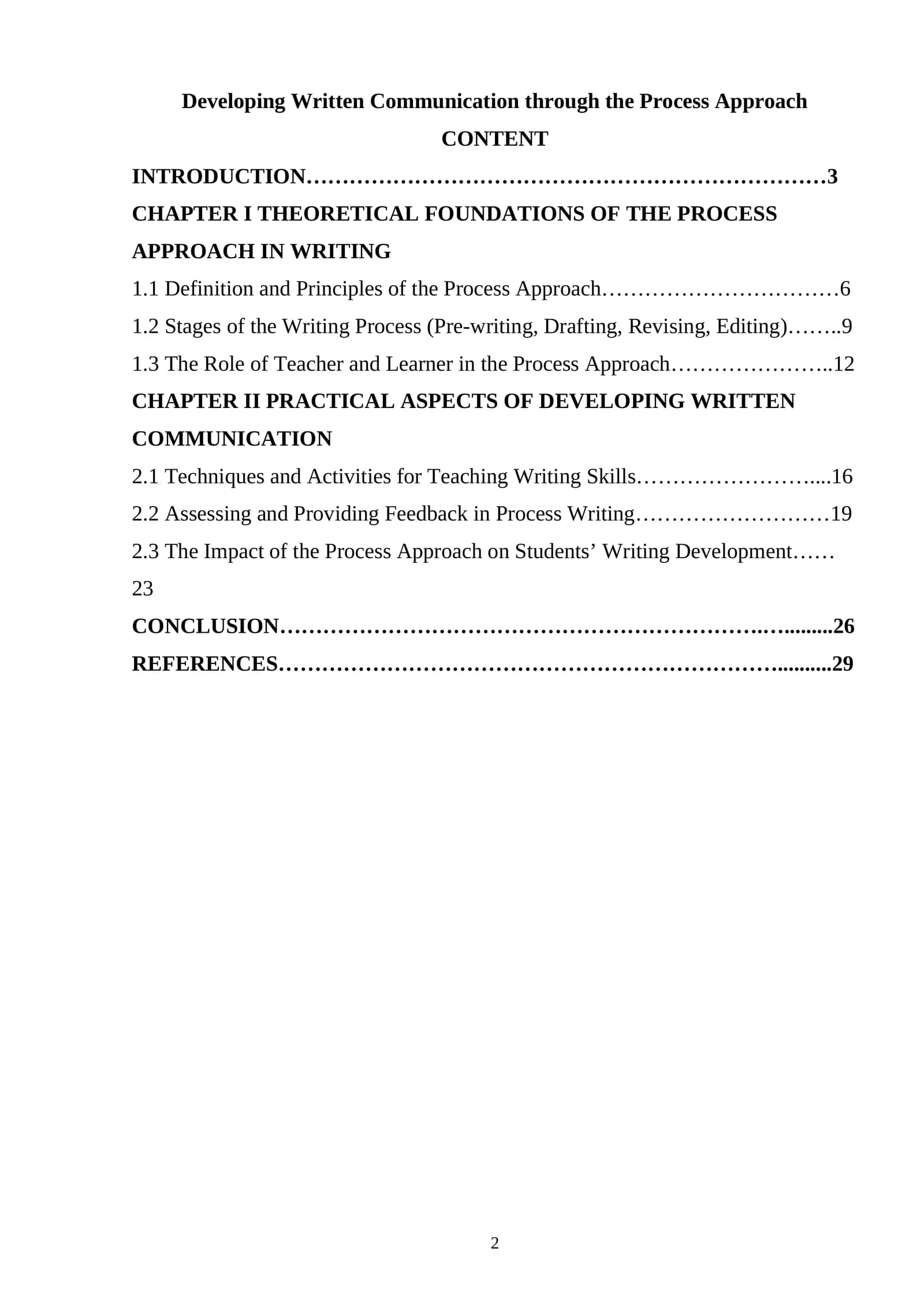 Developing Written Communication through the Process Approach