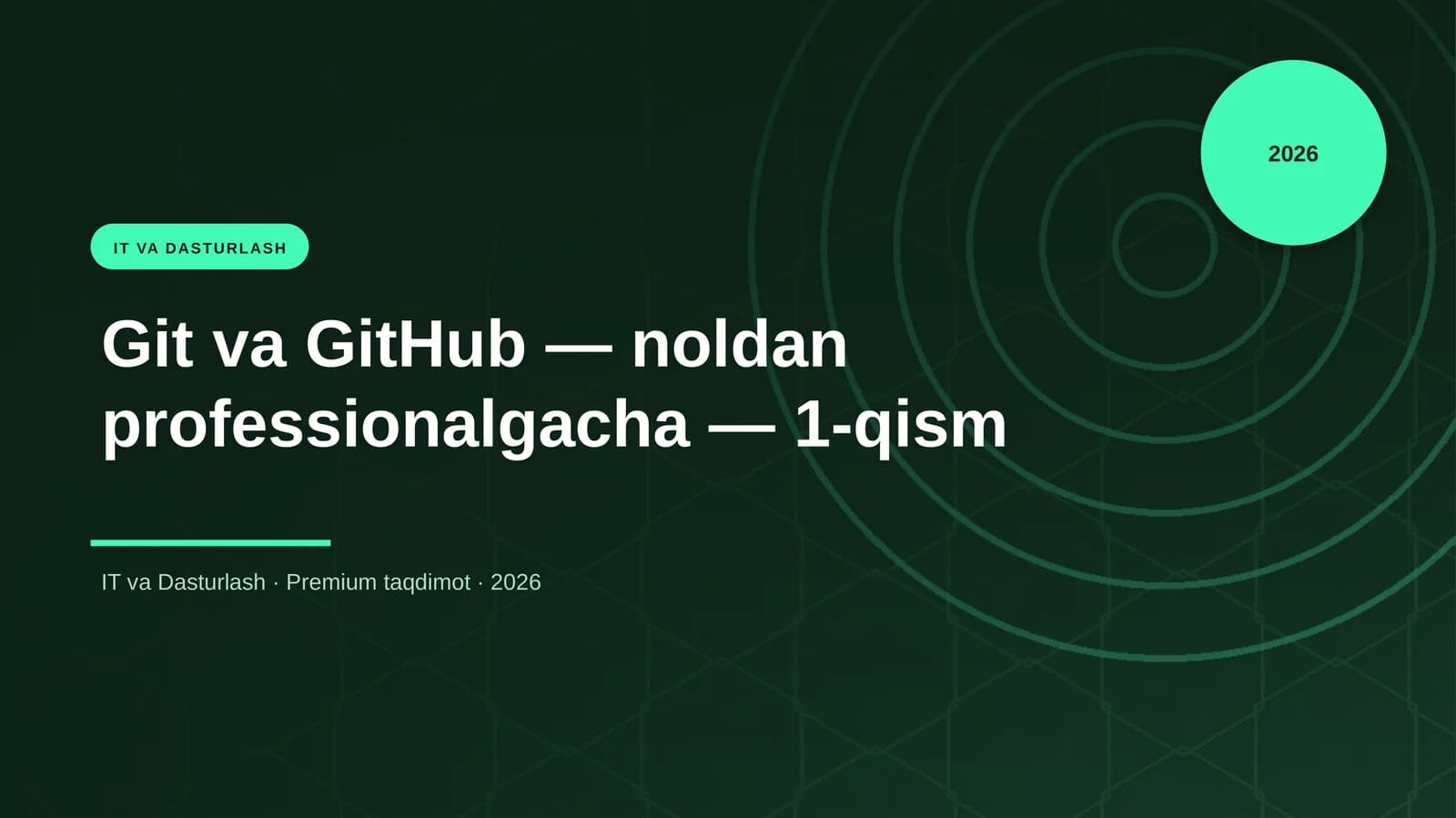 Git va GitHub — noldan professionalgacha — 1-qism