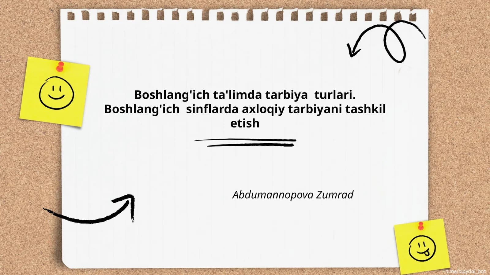Boshlang'ich ta'limda tarbiya turlari