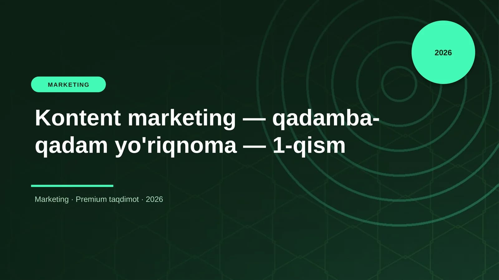 Kontent marketing — qadamba-qadam yo'riqnoma — 1-qism