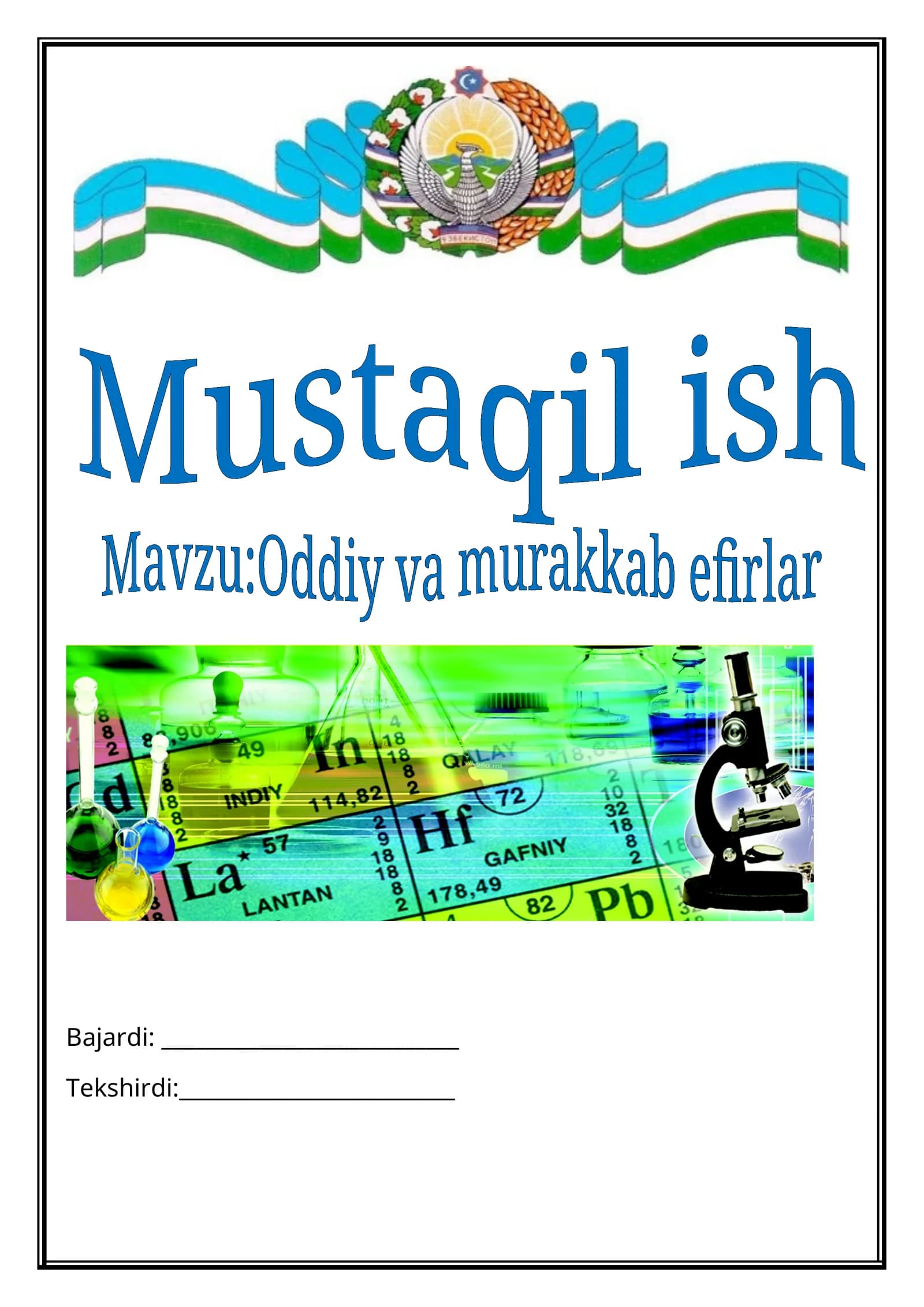 Oddiy va murakkab efirlar haqida