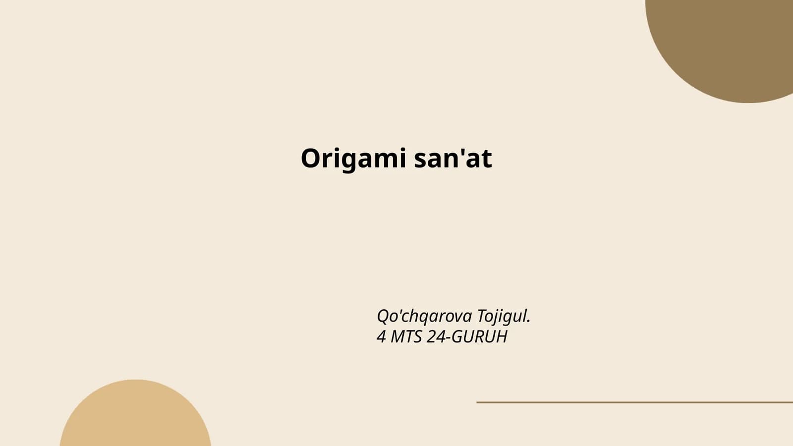Origami san'at