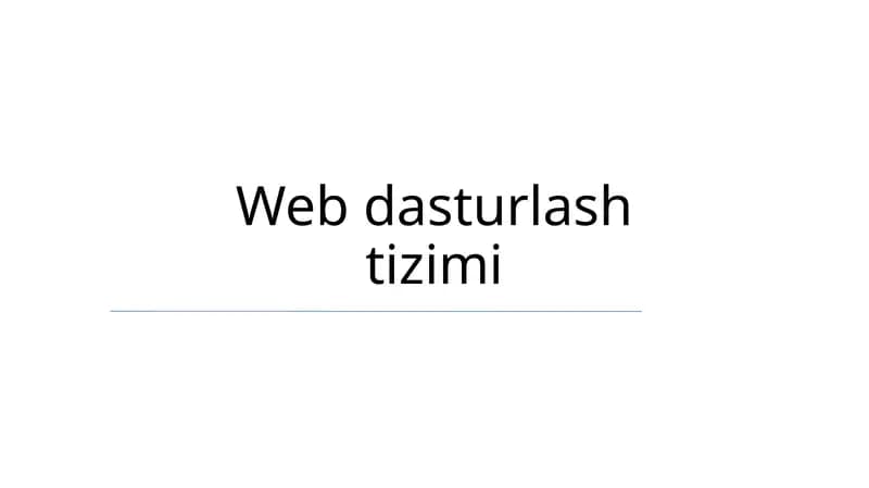 Web dasturlash tizimi