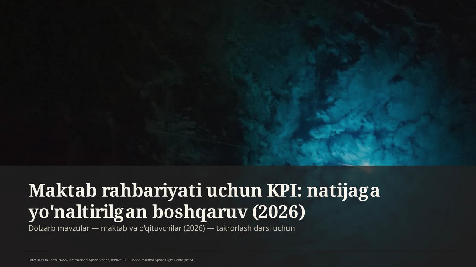 Maktab rahbariyati uchun KPI: natijaga yo'naltirilgan boshqaruv (2026)