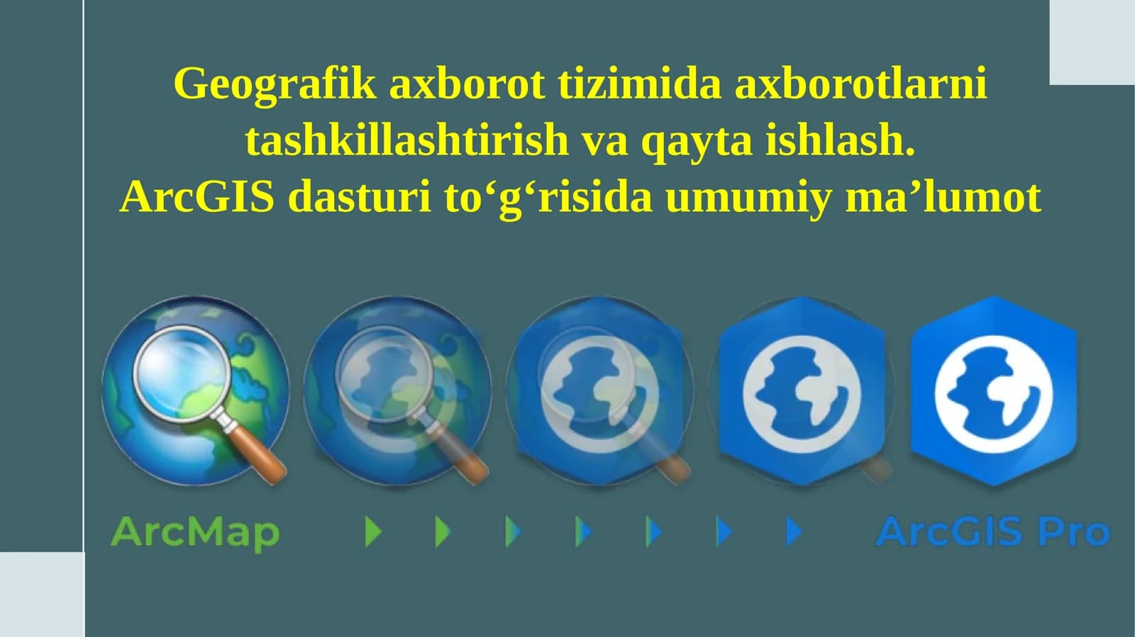 Geografik axborot tizimi va axborotlarni tashkil etish va qayta ishlash