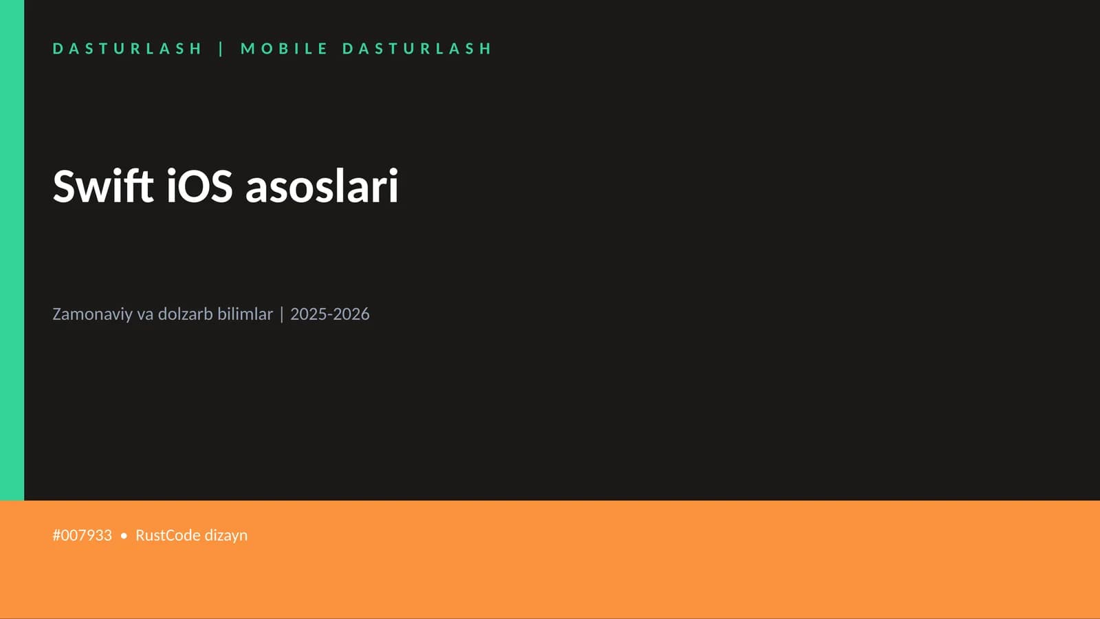 Swift iOS asoslari