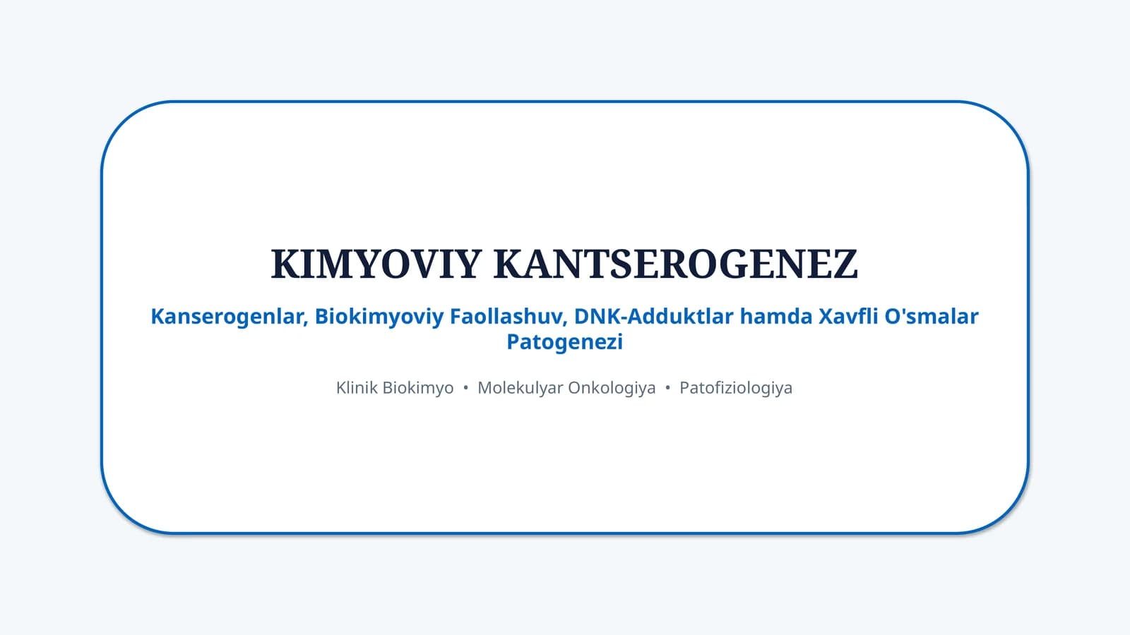 Kimyoviy kanserogenez — 15 slayd