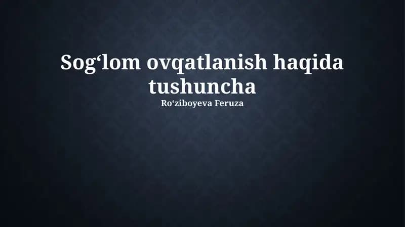 Zararli ovqat mahsulotlari