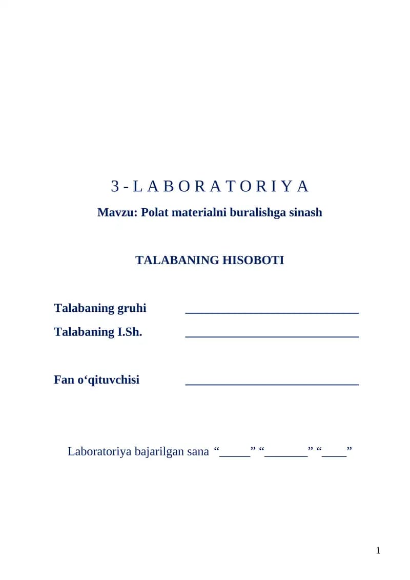 Polat materialni buralishga sinash