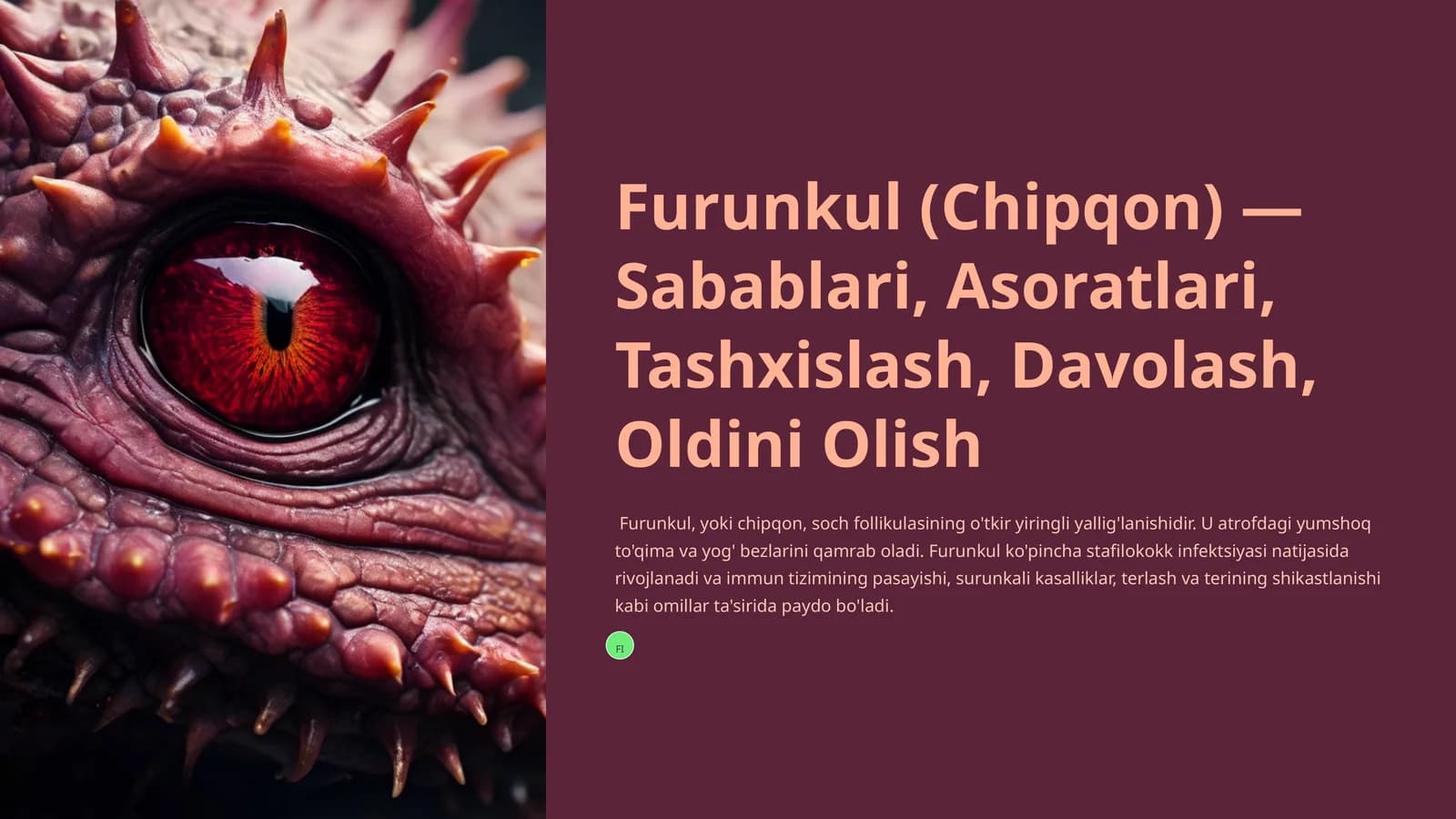 Furunkul (Chipqon) — Sabablari, Asoratlari, Tashxislash, Davolash, Oldini Olish