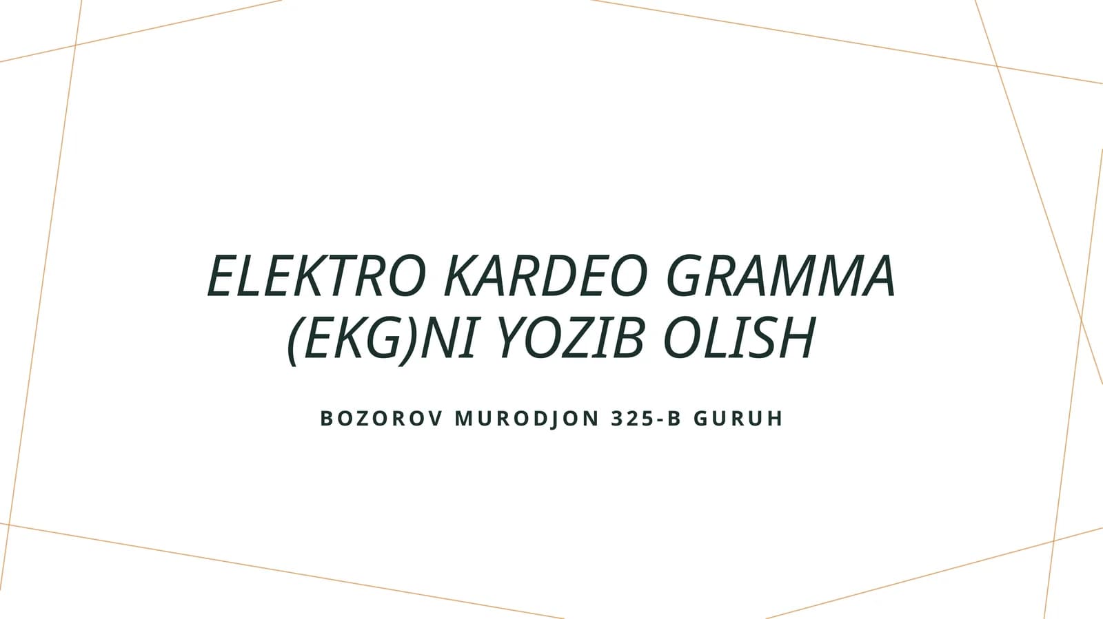Elektro kardeo gramma (EKG)ni yozib olish