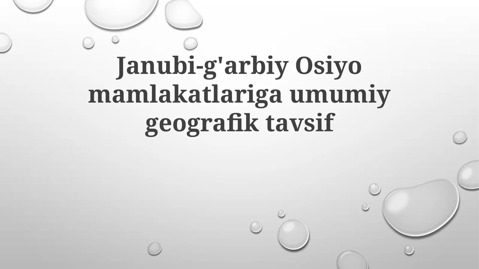 Janubi-g'arbiy Osiyo mamlakatlariga umumiy geografik tavsif