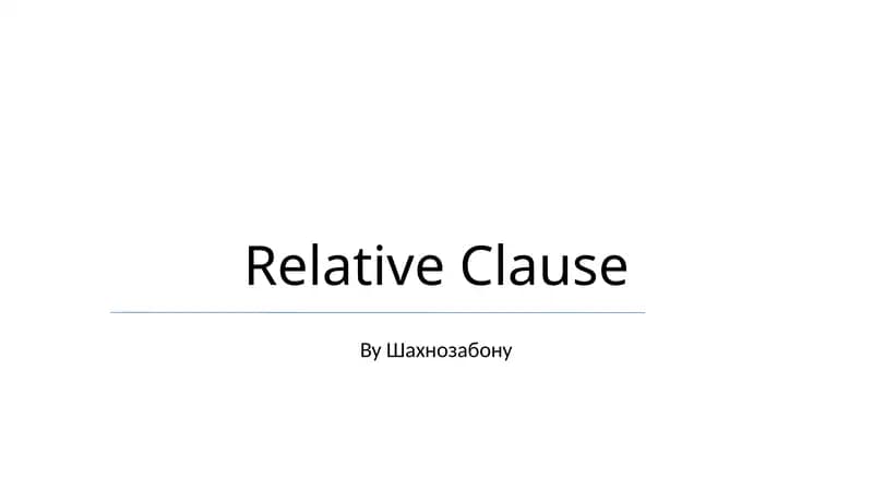 Relative Clause