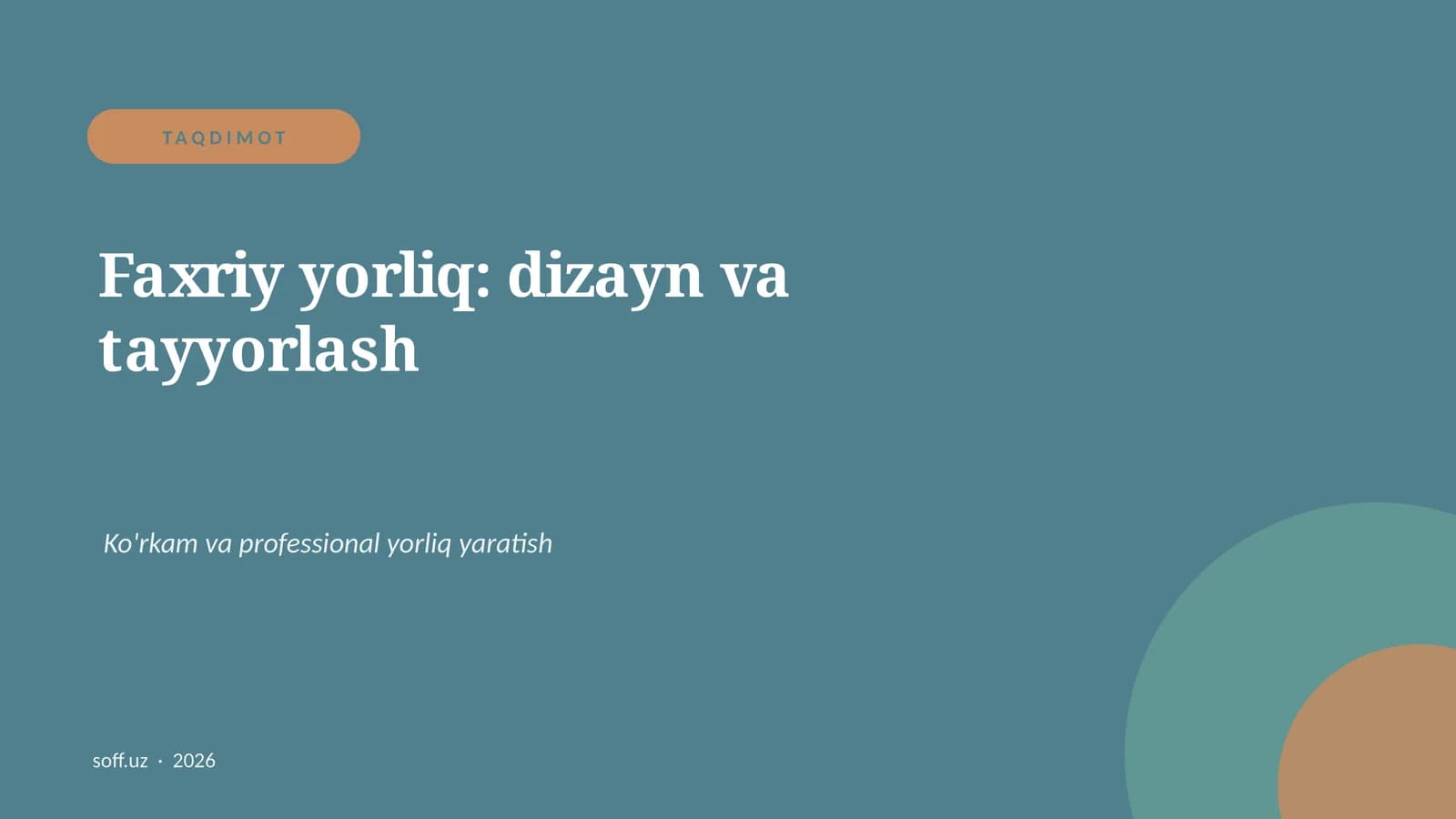 Faxriy yorliq: dizayn va tayyorlash