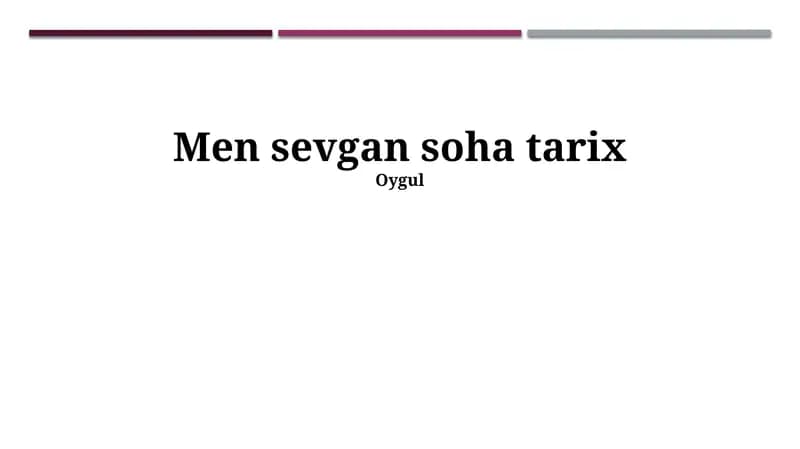 Men sevgan soha tarix