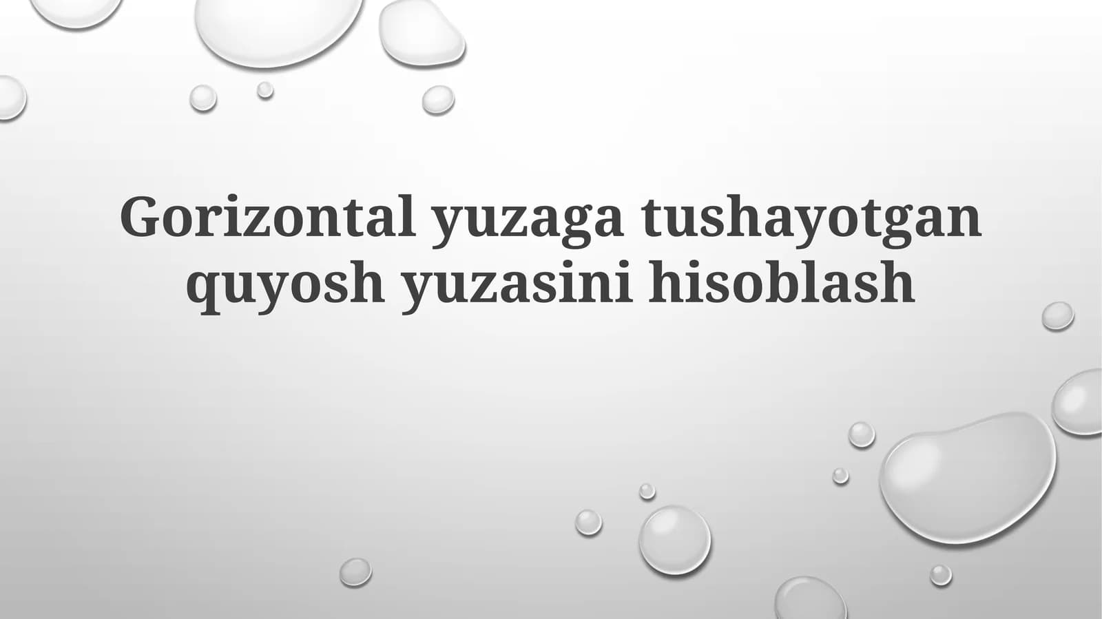 Gorizontal yuzaning tushunchasi