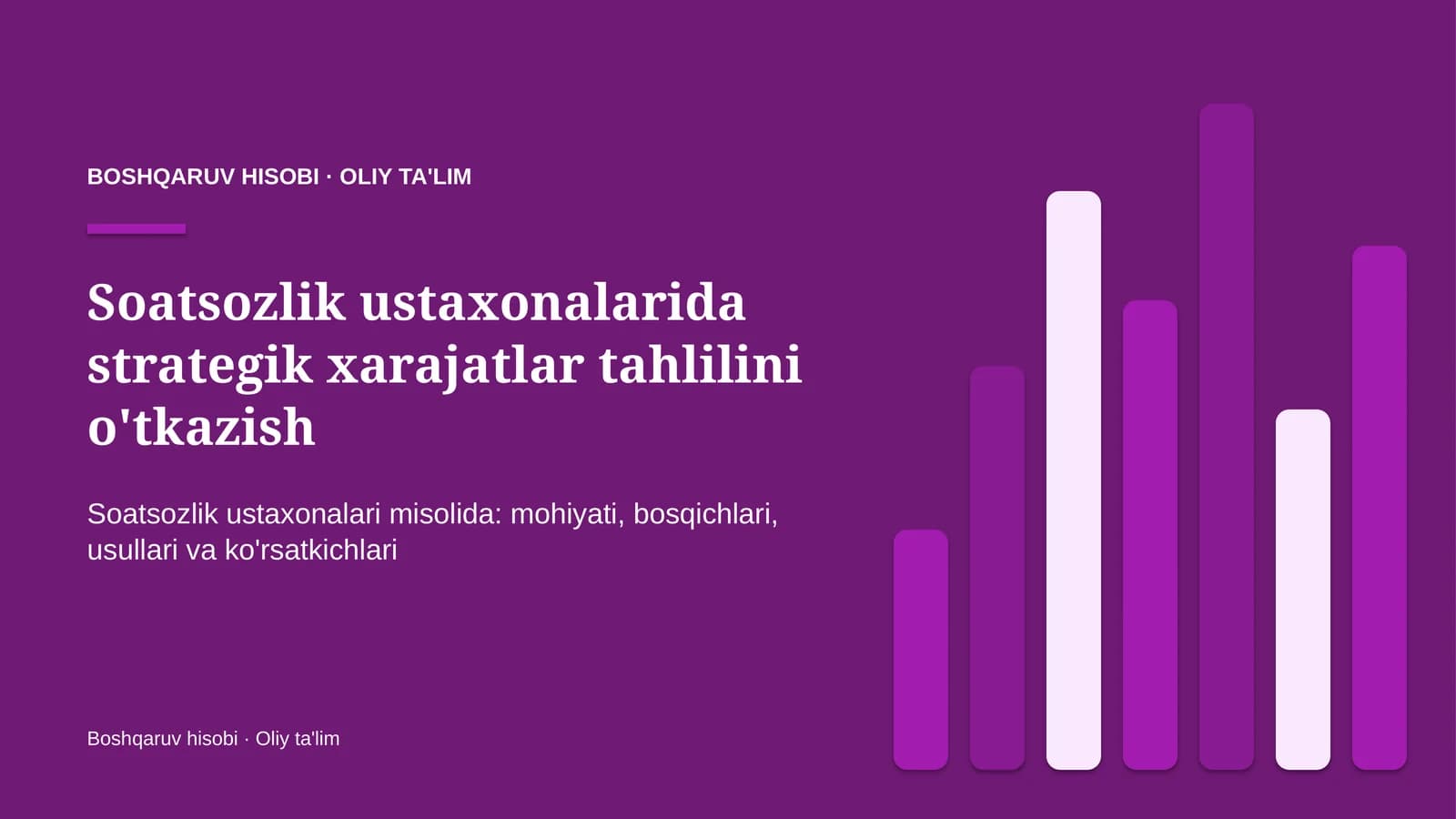 soatsozlik ustaxonalarida strategik xarajatlar tahlilini o'tkazish 9826