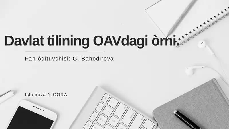 Davlat tilining OAVdagi òrni