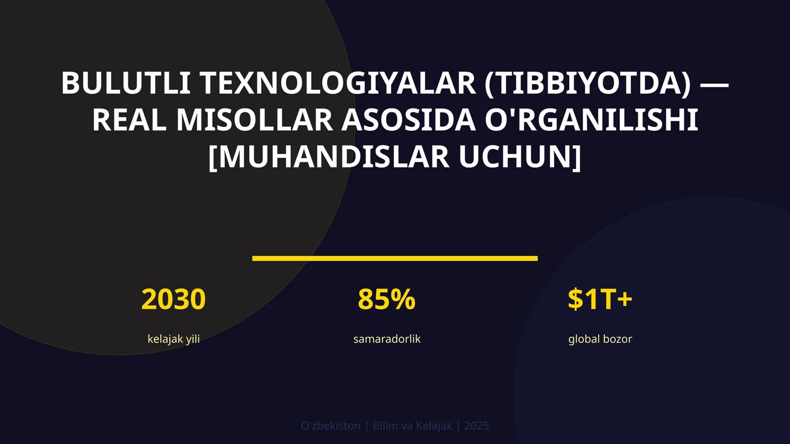 Bulutli texnologiyalar (tibbiyotda) — real misollar asosida o'rganilishi [muhandislar uchun]