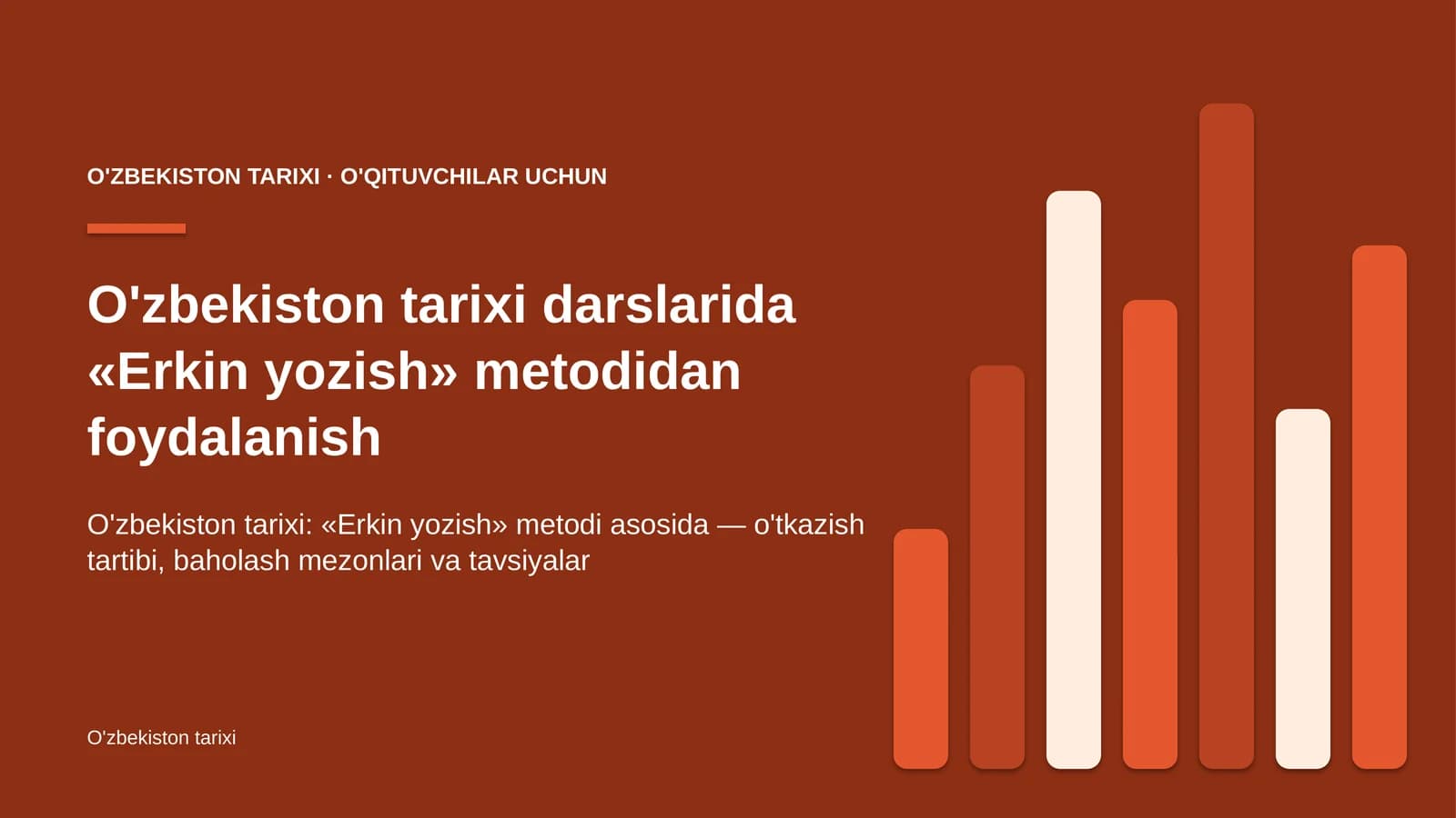 o'zbekiston tarixi darslarida erkin yozish metodidan foydalanish 1306