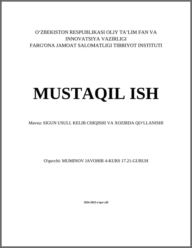 SIGUN USULI
