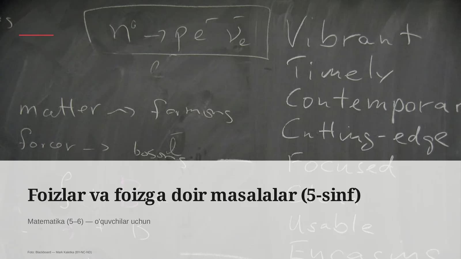 Foizlar va foizga doir masalalar (5-sinf)