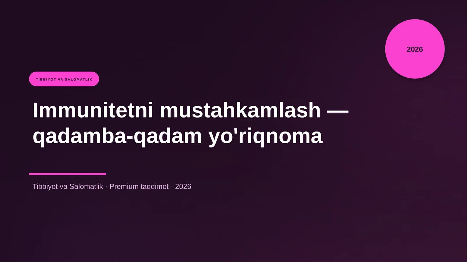 Immunitetni mustahkamlash — qadamba-qadam yo'riqnoma