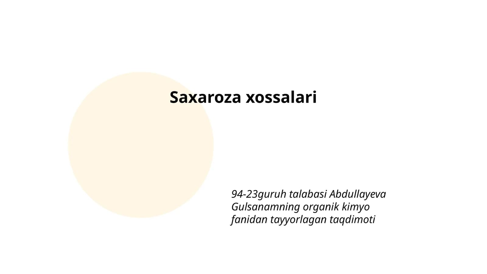 Saxaroza xossalari