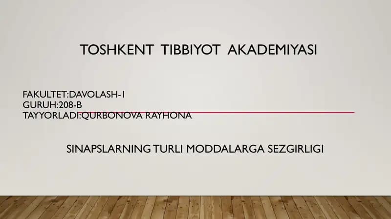 Sinapslar turlari va ularning xususiyatlari
