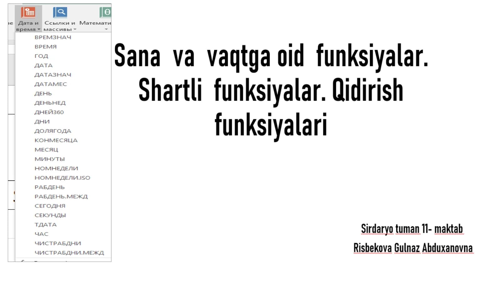 Bugunva va hozirgi vaqtni aniqlash
