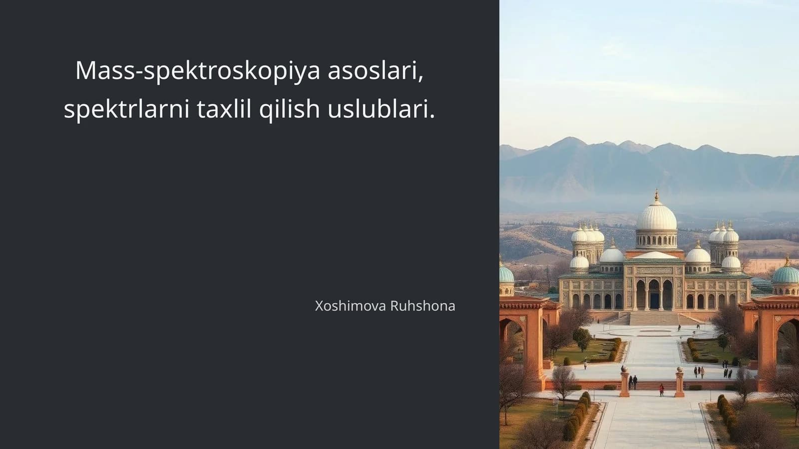 Mass-spektroskopiya asoslari, spektrlarni taxlil qilish uslublari