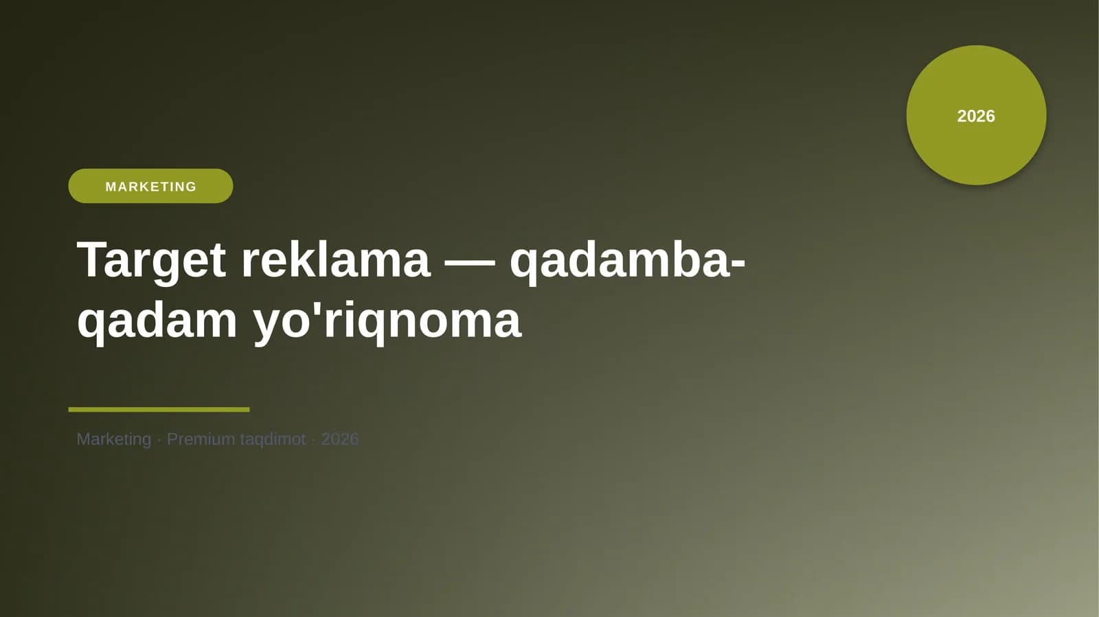 Target reklama — qadamba-qadam yo'riqnoma