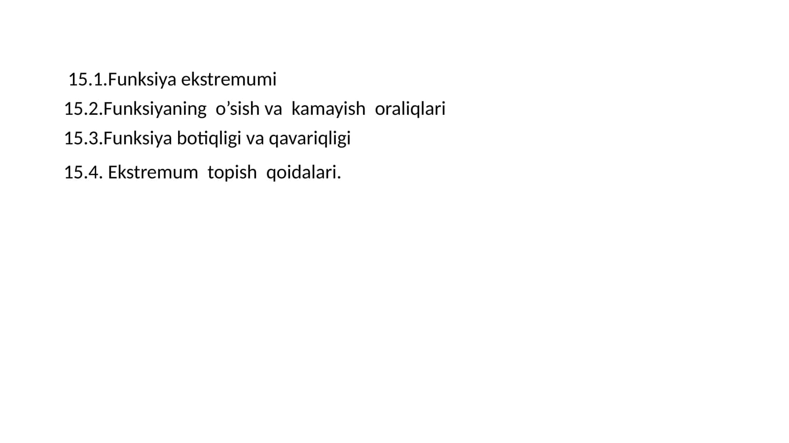 Ekstremum topish qoidalari