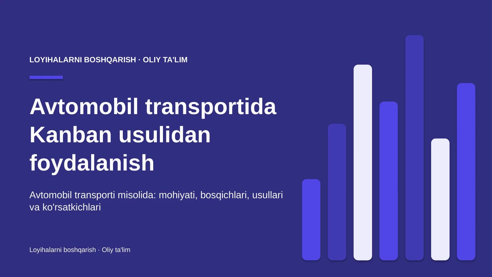 Avtomobil transportida Kanban usulidan foydalanish