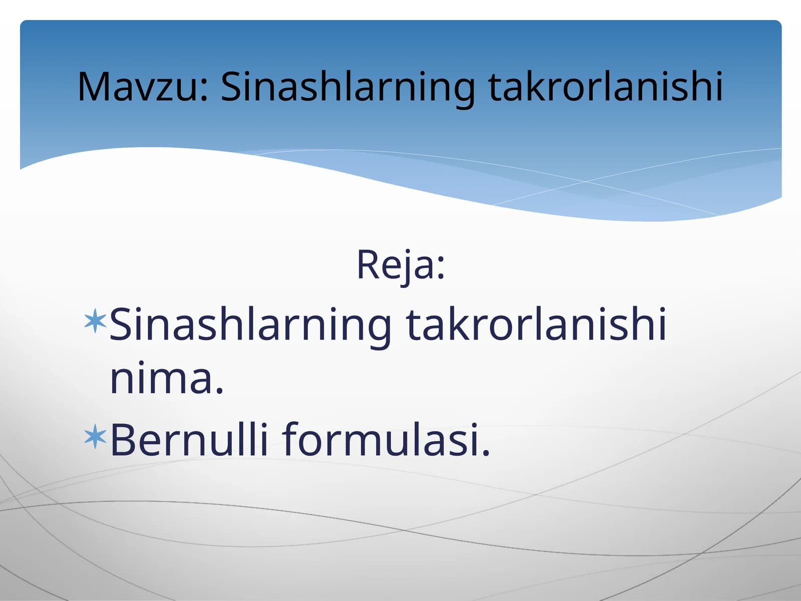 Sinashlarning takrorlanishi