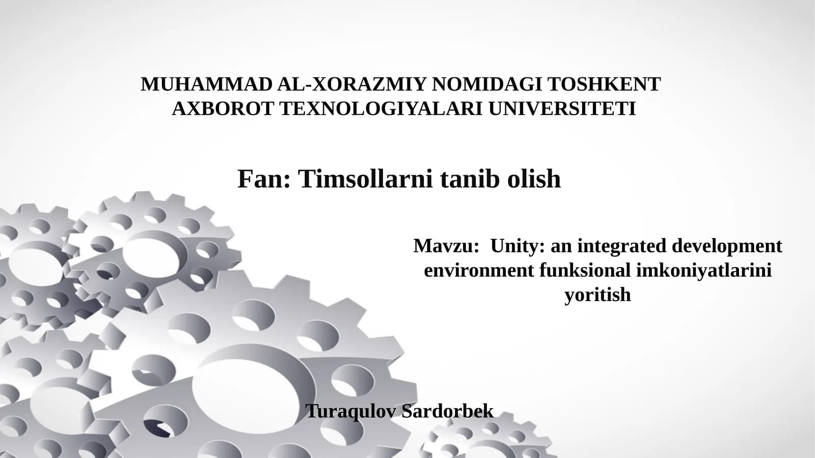 Timsollarni tanib olish: Unity o'yin dvijoki