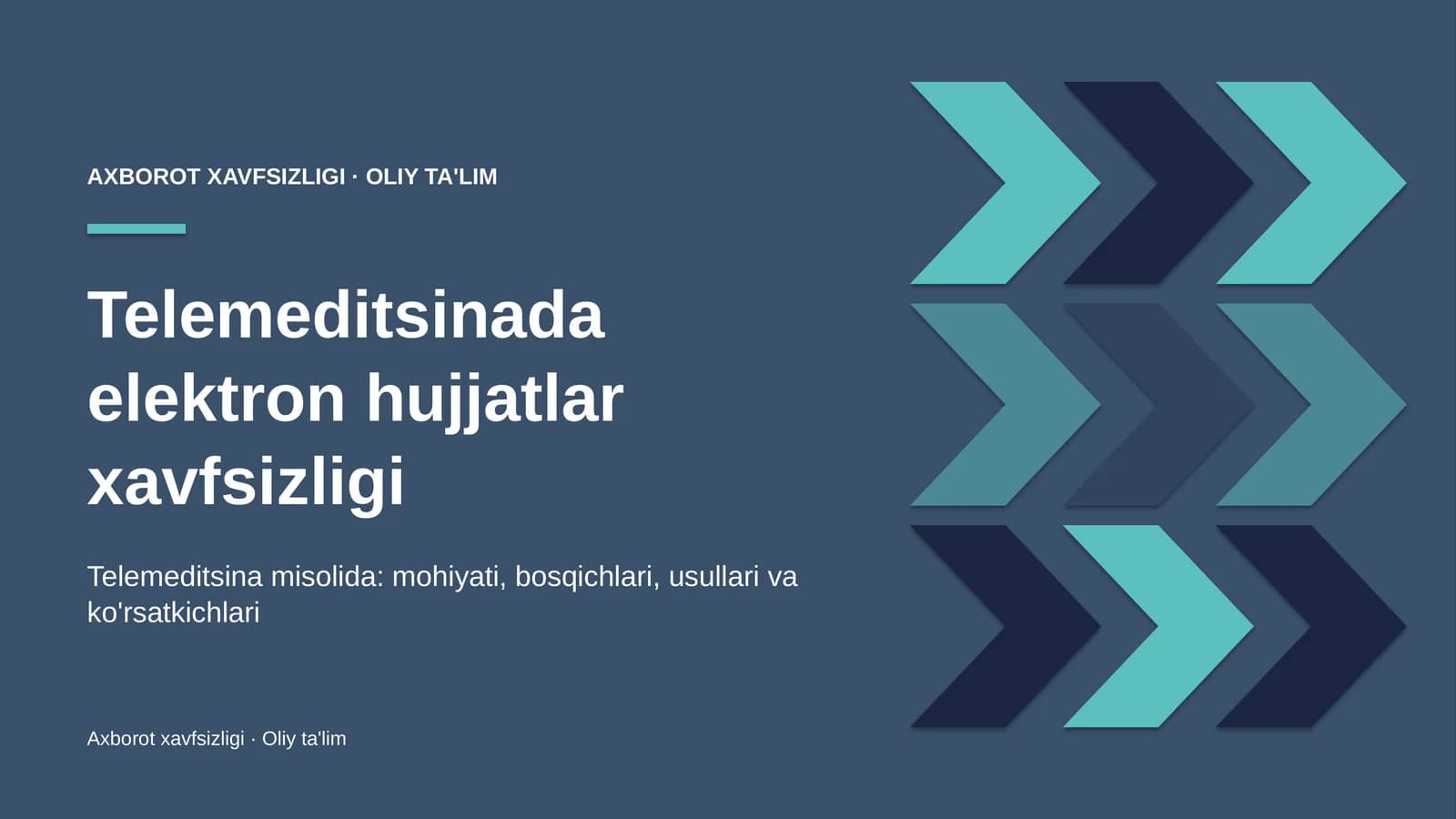 telemeditsinada elektron hujjatlar xavfsizligi 5130