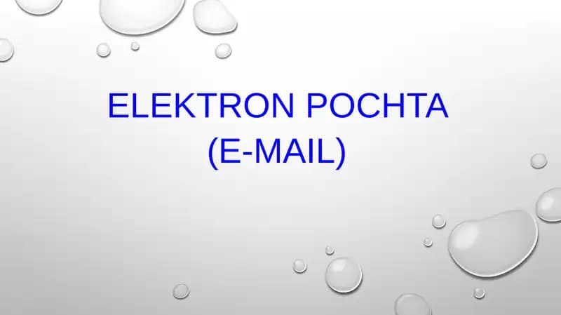Elektron Pochta(E-mail)