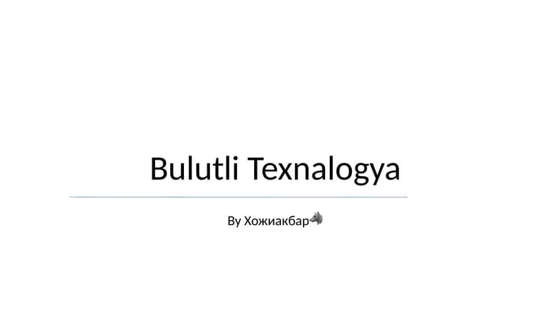 Bulutli Texnalogya