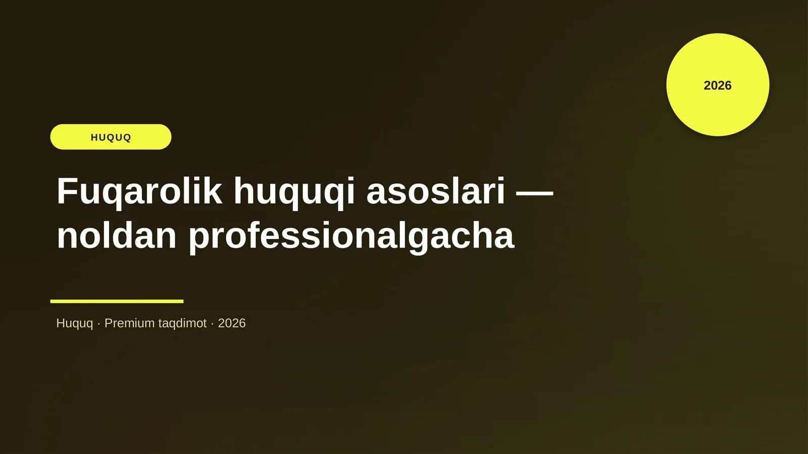 Fuqarolik huquqi asoslari