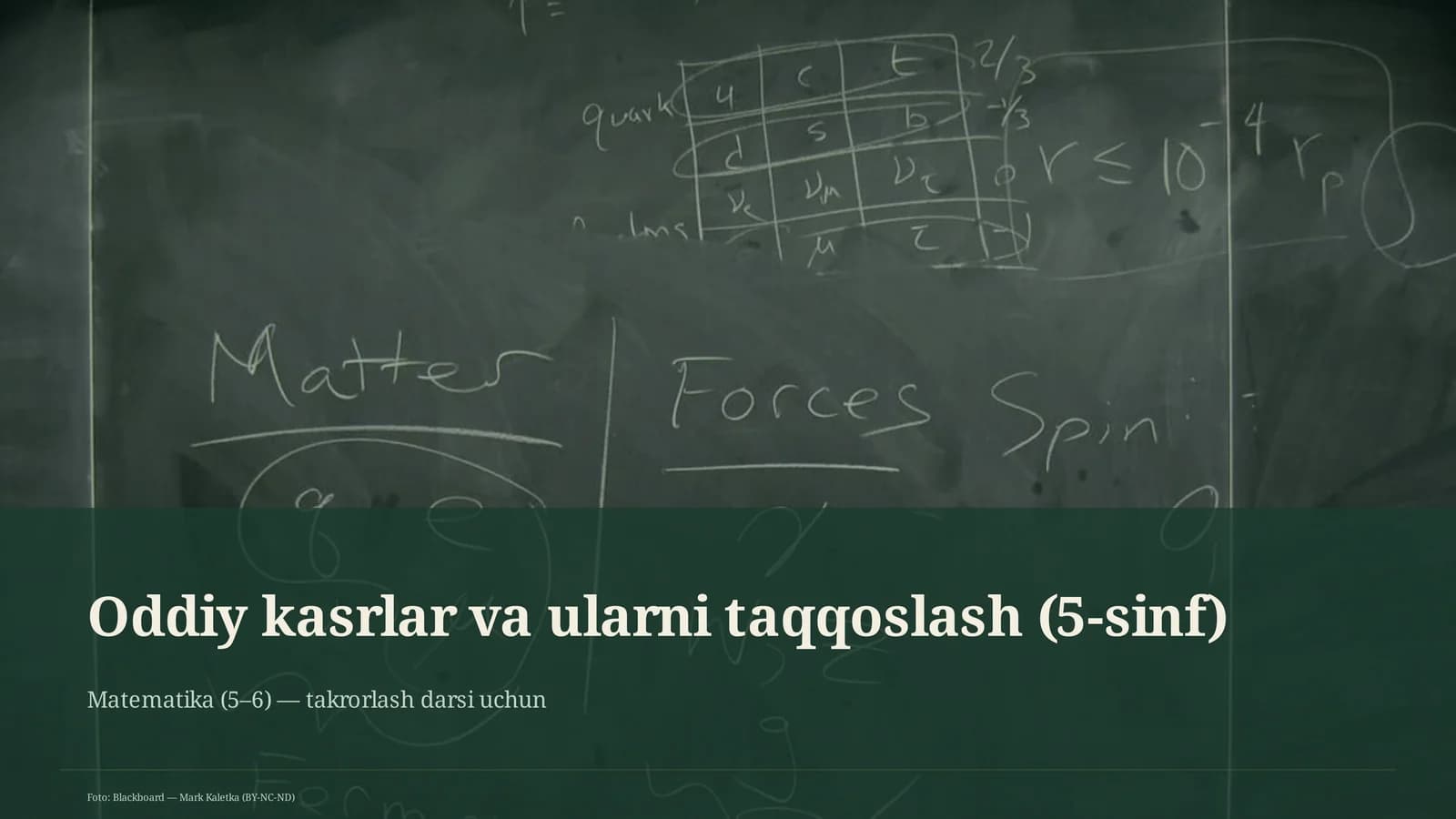 Oddiy kasrlar va ularni taqqoslash (5-sinf)