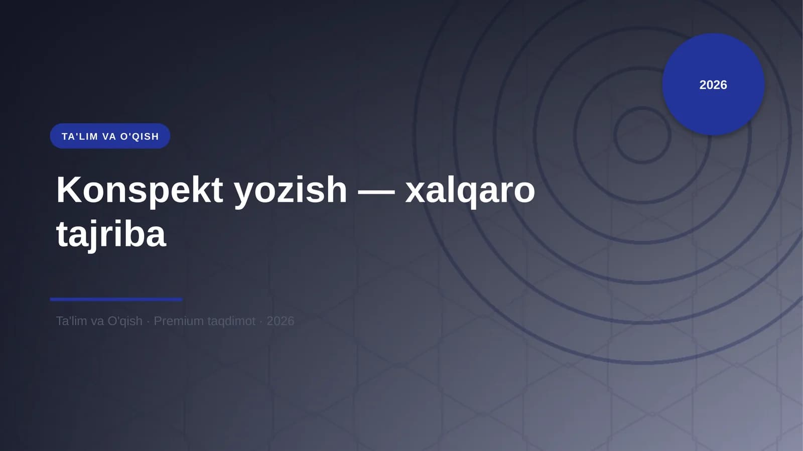 Konspekt yozish — xalqaro tajriba