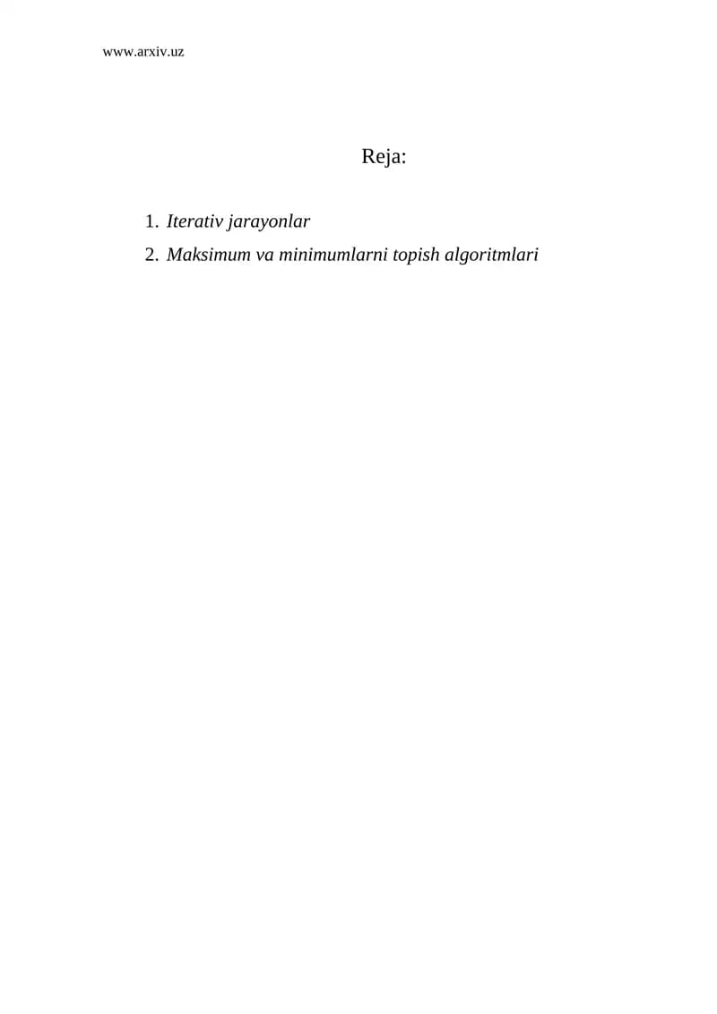 Itеrativ jarayonlar