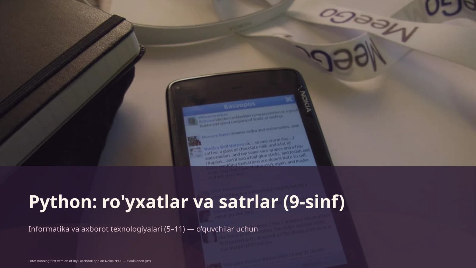 Python: ro'yxatlar va satrlar (9-sinf)
