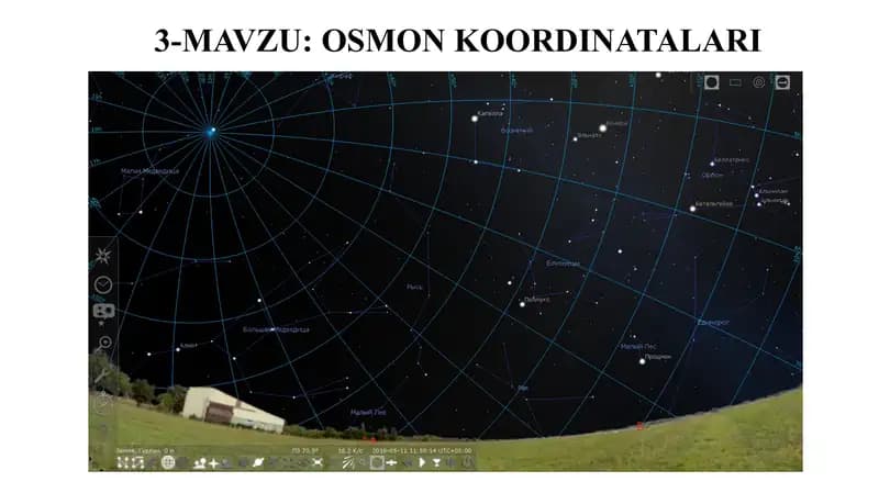 Osmon koordinatalari bo‘yicha taqdimot