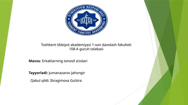 Erkaklarning tanosila’zolari