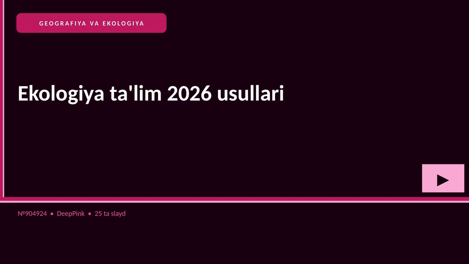 Ekologiya ta'lim 2026 usullari