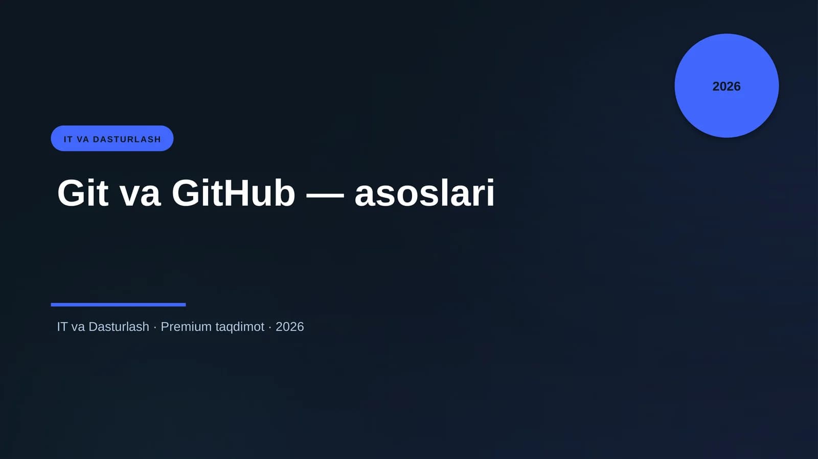 Git va GitHub — asoslari
